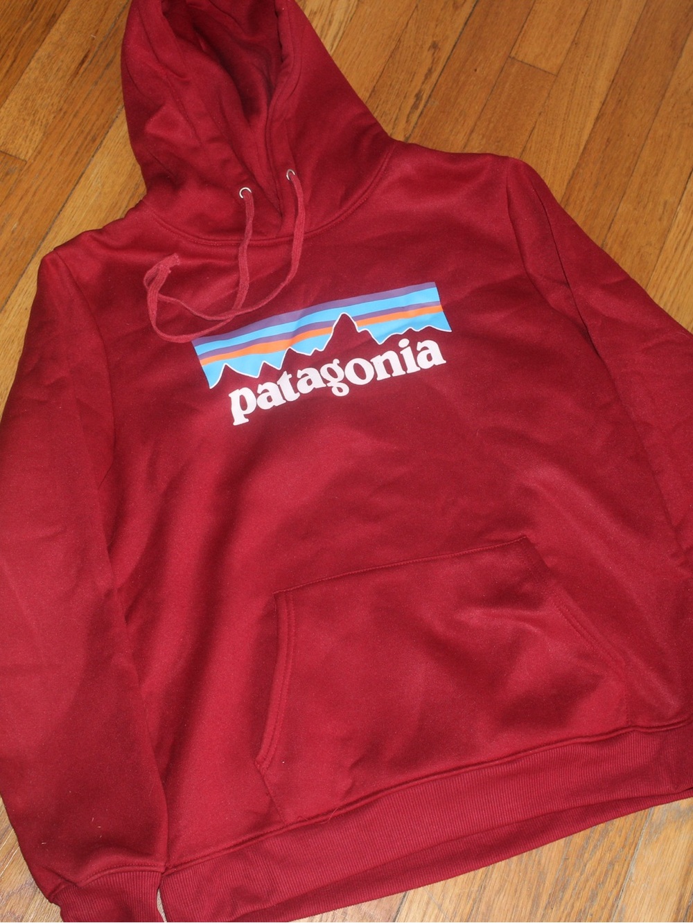 Patagonia Cotton Hoodie Size L Dark Red Worn Wear Collection 
